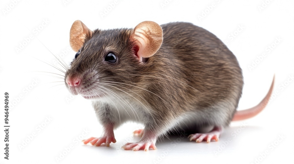 Rat on white background. brown mouse Rat on white background. brown mouse