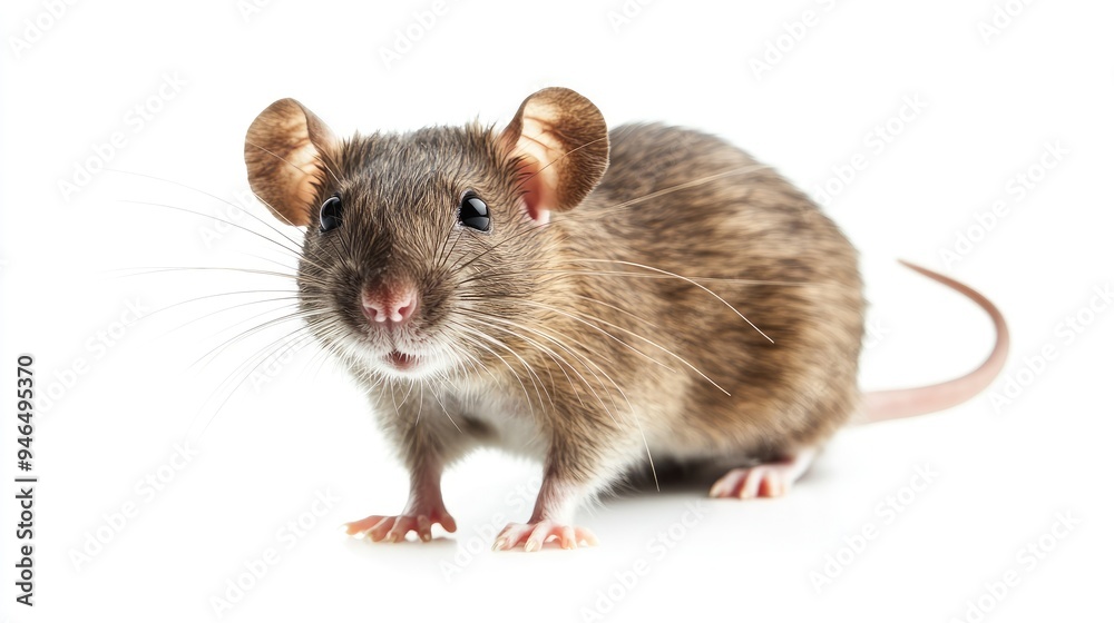 Rat on white background. brown mouse Rat on white background. brown mouse