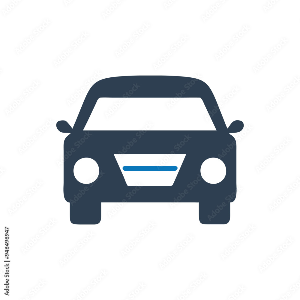 Limo icon / Front view icon, Front view of a sports car icon Limo icon / Front view icon, Front view of a sports car icon