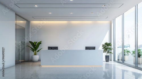 Modern Office Reception Desk Interior Design