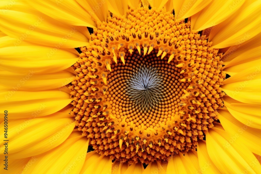 Close-up of a single vibrant sunflower with detailed petals and seeds Close-up of a single vibrant sunflower with detailed petals and seeds