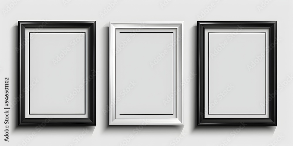 Simple Rectangular Line Frames on White Background for Design Elements or Document Borders Simple Rectangular Line Frames on White Background for Design Elements or Document Borders