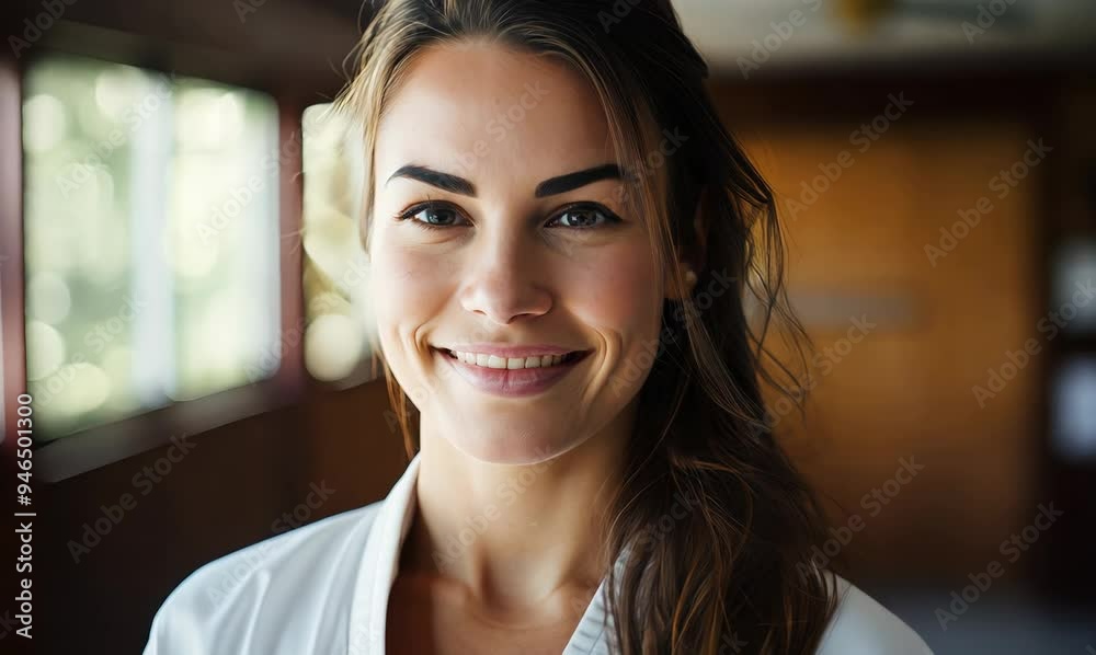 Portrait of a beautiful young woman in a white kimono Portrait of a beautiful young woman in a white kimono