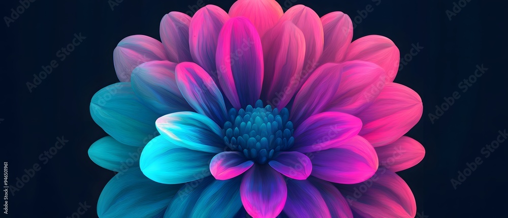Close Up of a Pink and Blue Flower with Artistic Lines and Vibrant Colors Close Up of a Pink and Blue Flower with Artistic Lines and Vibrant Colors