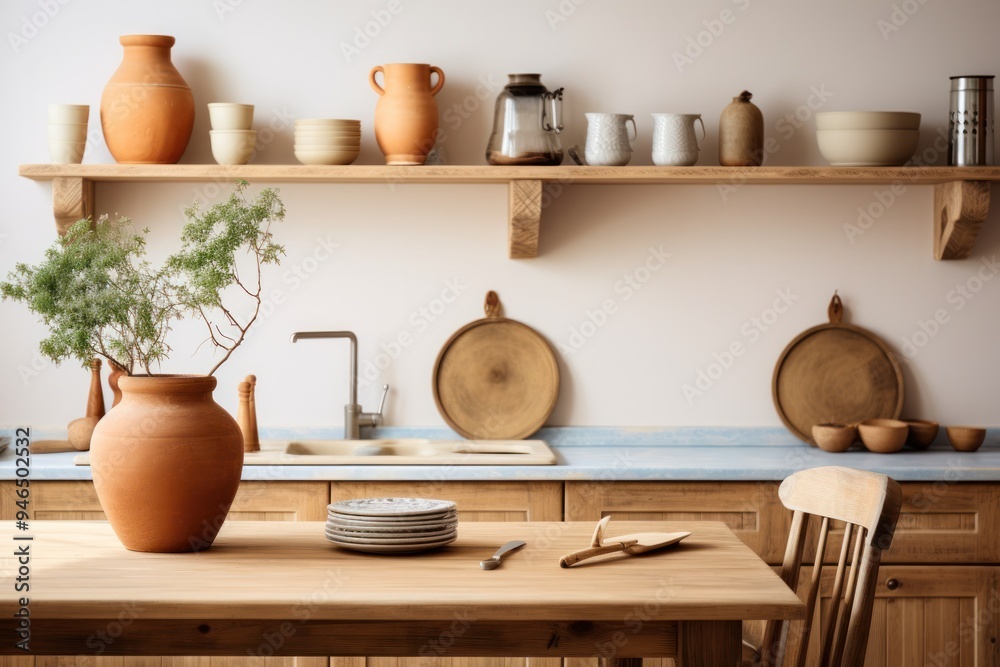 Cozy kitchen with rustic wooden cabinets, a farmhouse sink, Cozy kitchen with rustic wooden cabinets, a farmhouse sink,