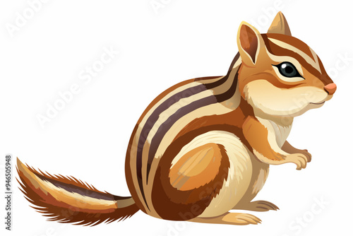 Chipmunk, watercolor clipart illustration with isolated background.
