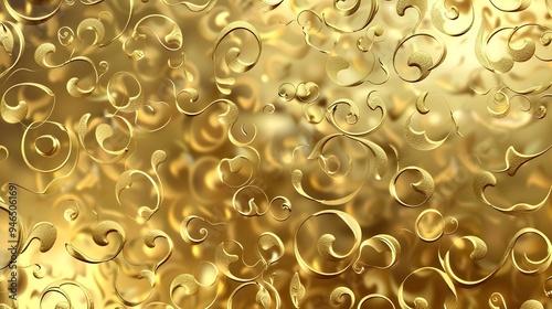 Shimmering Gold Textured and Patterned Abstract Background Template