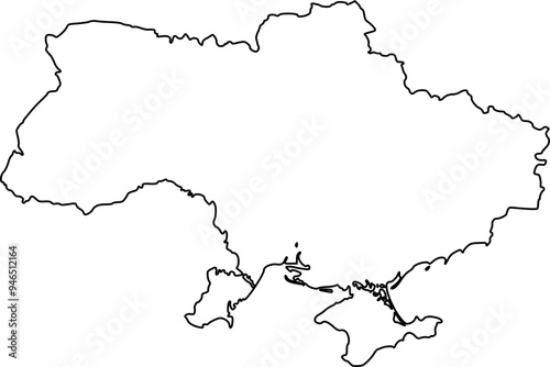 Ukraine Map Outline