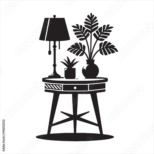 Side Table Vector art illustration