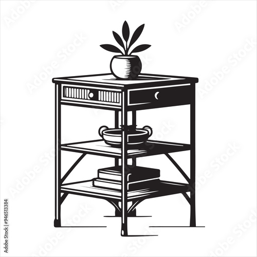 Side Table Vector art illustration
