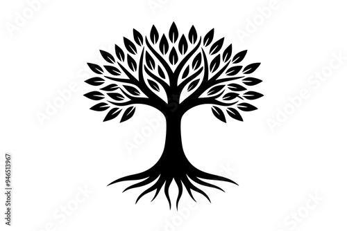 Vibrant Tree of Life Logo - Abstract Root Vector Design