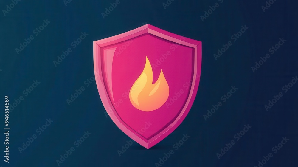 Illustration of a pink shield with a fire flame icon, symbolizing security, protection, and data safety on a dark background. Illustration of a pink shield with a fire flame icon, symbolizing security, protection, and data safety on a dark background.