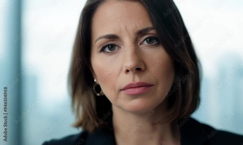 French Businesswoman Discussing Company Strategy in Modern Office French Businesswoman Discussing Company Strategy in Modern Office