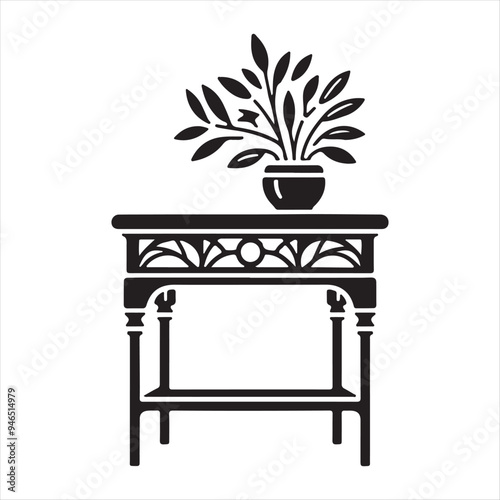 Side Table Vector art illustration