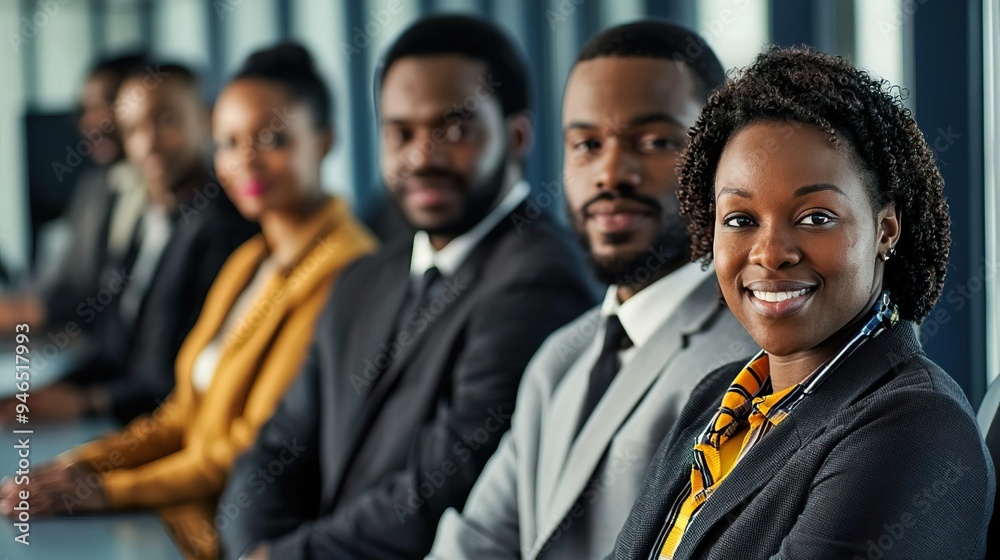 Diverse group of professionals in business attire collaborating in a modern office setting with a focus on teamwork and leadership. Diverse group of professionals in business attire collaborating in a modern office setting with a focus on teamwork and leadership.