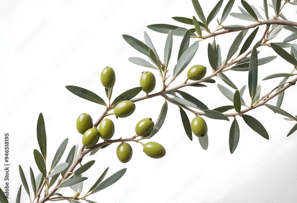Concept photo of an olive branch on white background with space for text Concept photo of an olive branch on white background with space for text