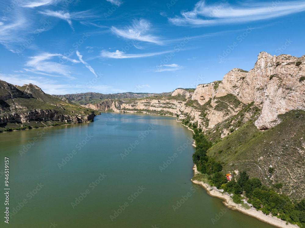 view of landscape of river huang he in shanxi view of landscape of river huang he in shanxi