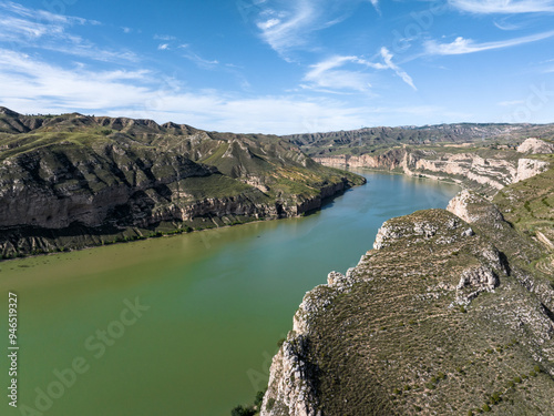 view of landscape of river huang he in shanxi