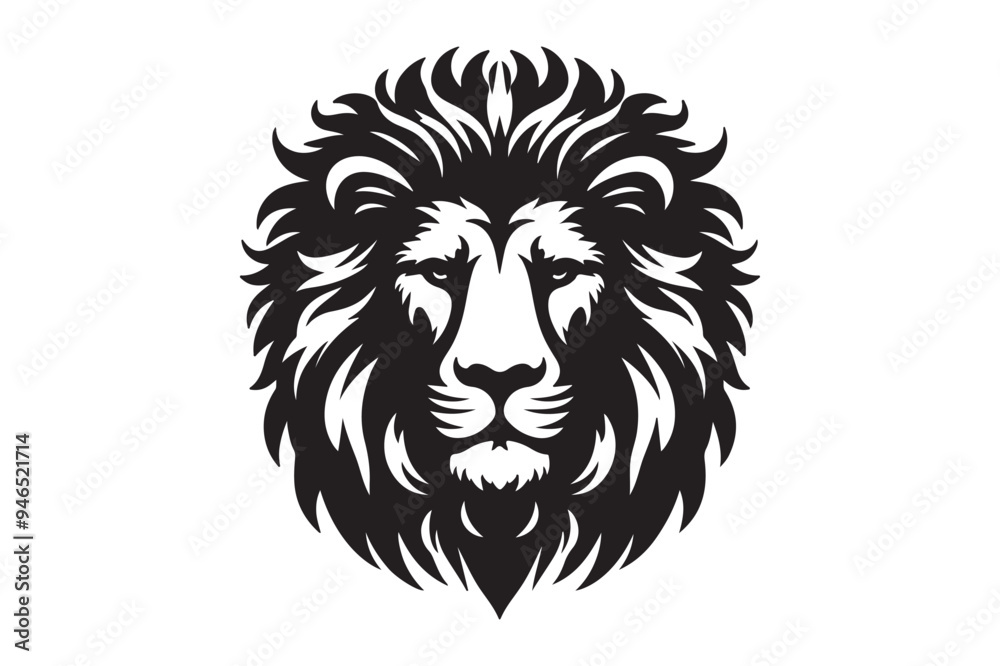 Obraz premium lion head silhouette vector illustration