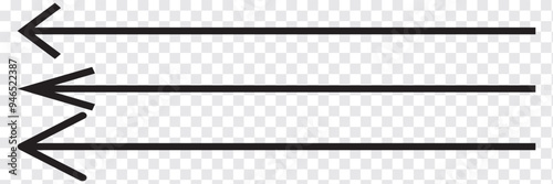 Long arrows icon set. Vector set of trendy long arrows left and right in flat style. Black arrows vector illustration. Icons isolated. EPs 10.