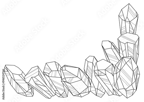 Background with crystals. Jewelry precious or semiprecious gem stones.