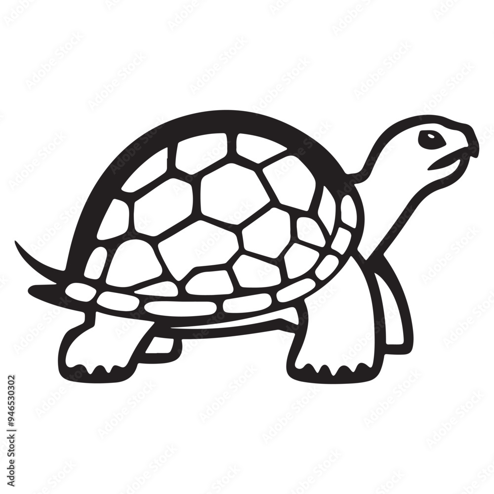 Obraz premium Turtle Vector Silhouette, Aldabra Giant Tortoise silhouettes and icons, sea turtle logo tattoo design stencil vector illustration