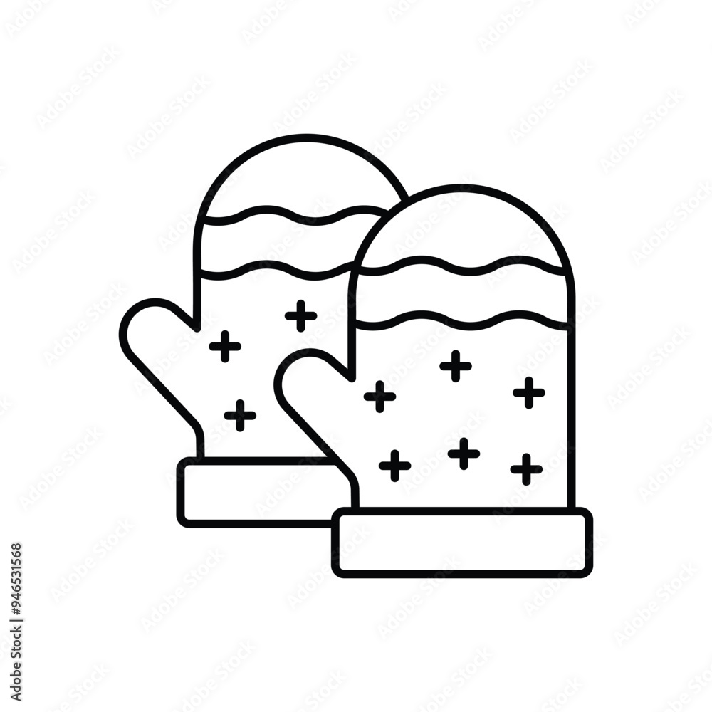 Winter Gloves vector icon Winter Gloves vector icon