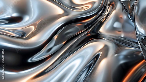 Wallpaper Mural A close-up of a reflective surface with subtle distortions, creating an abstract image that plays with light and perspective. Torontodigital.ca