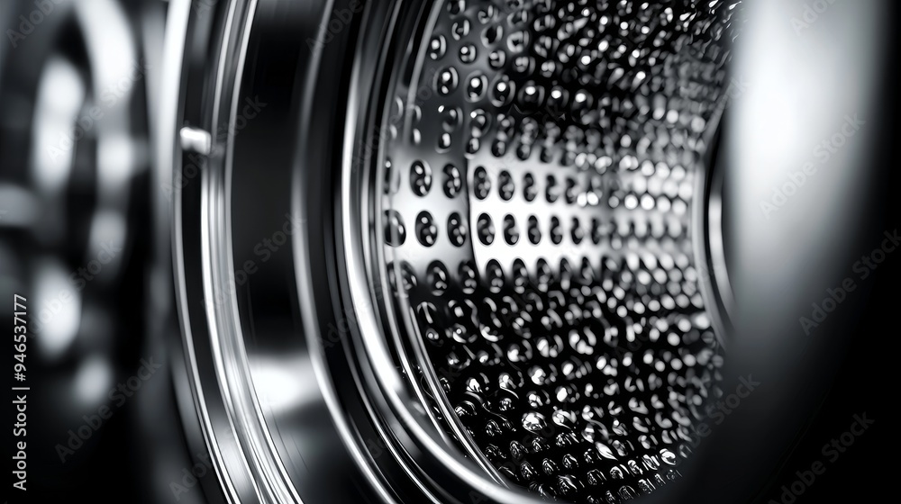 Washing machine drum, intricate stainless steel pattern, 3D illustration Washing machine drum, intricate stainless steel pattern, 3D illustration