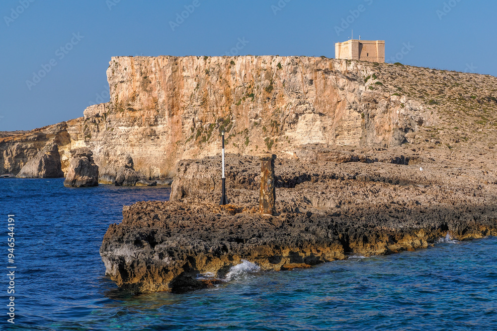 Fototapeta premium Malta, a beautiful island with many monuments. The photo shows a fragment of the island of Gozo