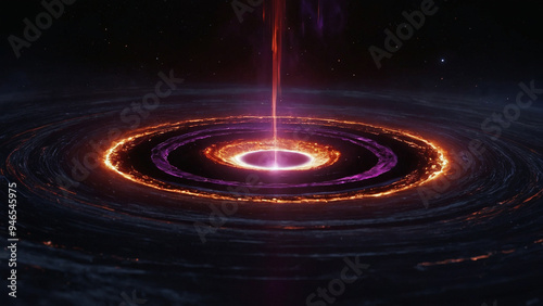AI-Generated Image of a Supermassive Black Hole with Red and Purple Fire