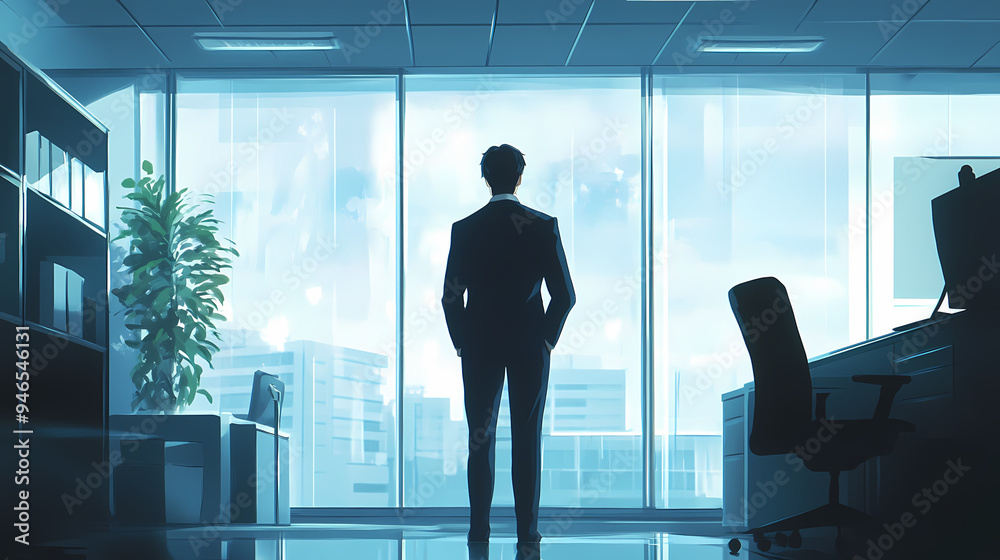 Fototapeta premium Successful Businessman in Modern Corporate World