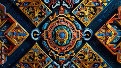 AI-Generated Afro-Colombian Art with Abstract Shapes and Symbols