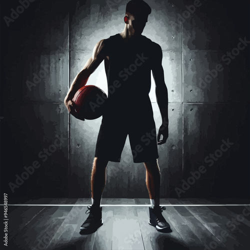 Hoop Dreams: Silhouette of a Player in Motion
