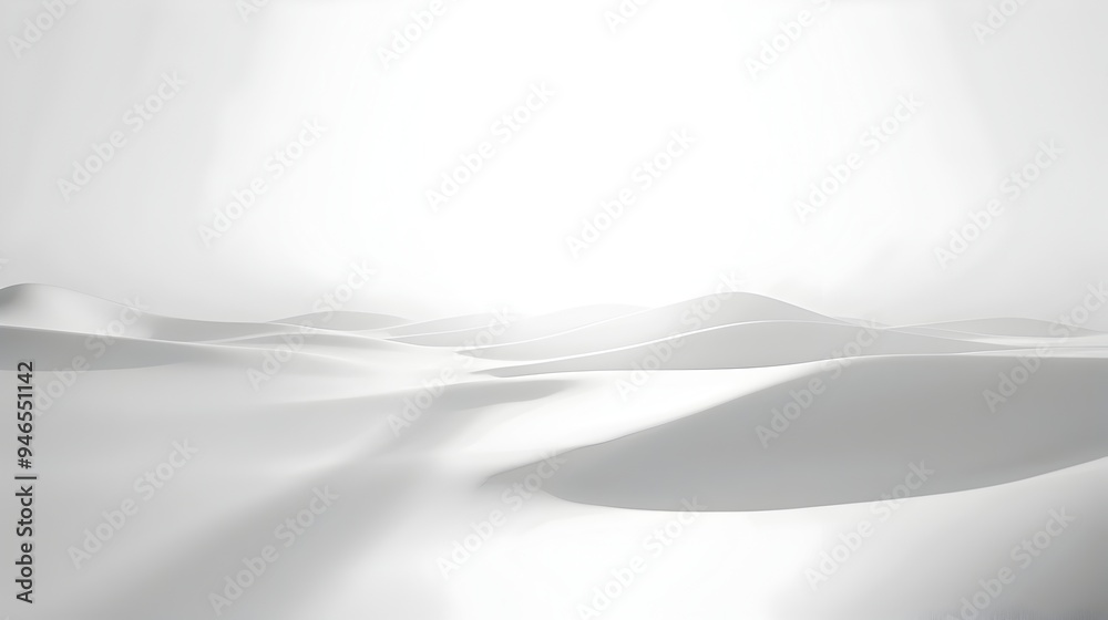 Minimalist Snowy Desert Landscape with Dramatic Dunes and Serene Atmosphere Minimalist Snowy Desert Landscape with Dramatic Dunes and Serene Atmosphere