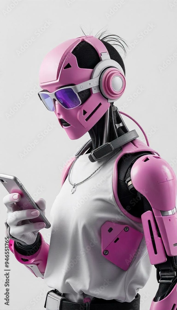 3d cyborg, holding a gadget, cyberpunk style.
3d cyborg, holding a gadget, cyberpunk style.