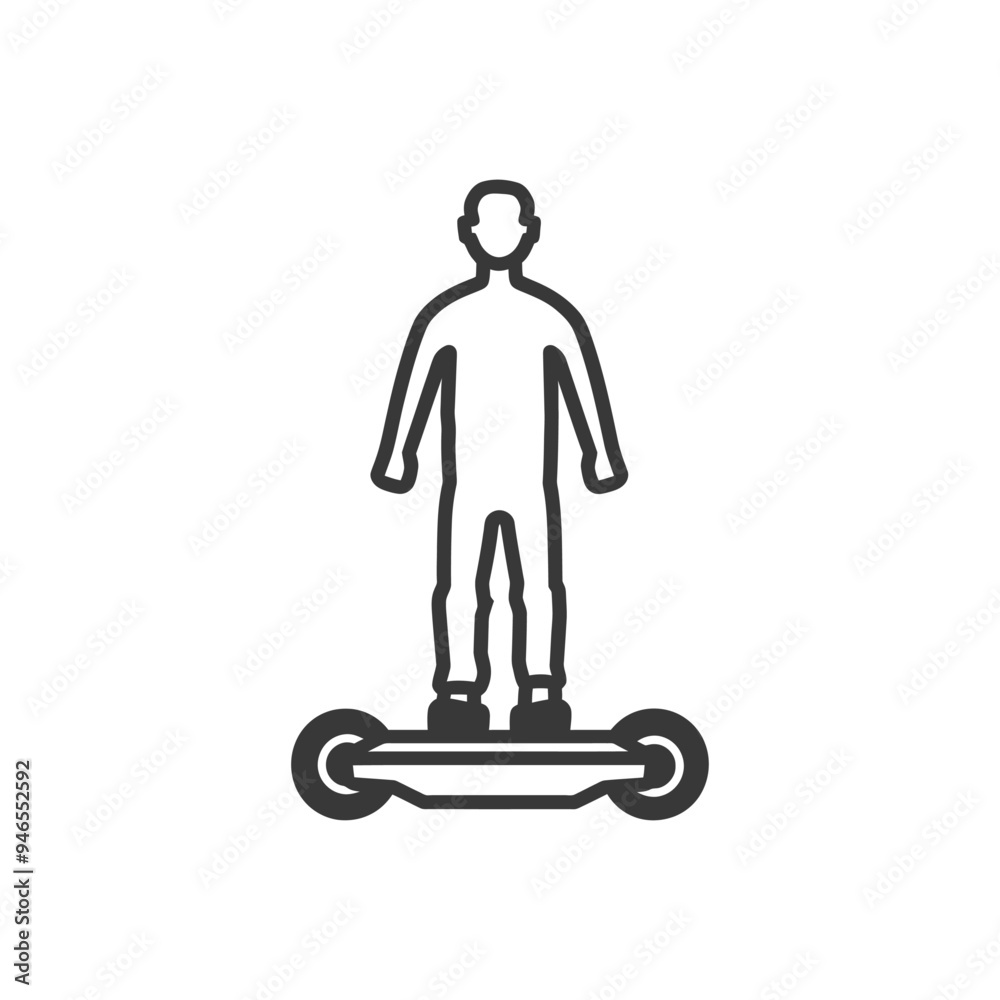 Line Art Illustration of a Person Riding a Hoverboard Line Art Illustration of a Person Riding a Hoverboard