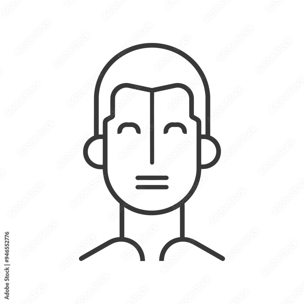 Line art illustration of a persons face with closed eyes Line art illustration of a persons face with closed eyes