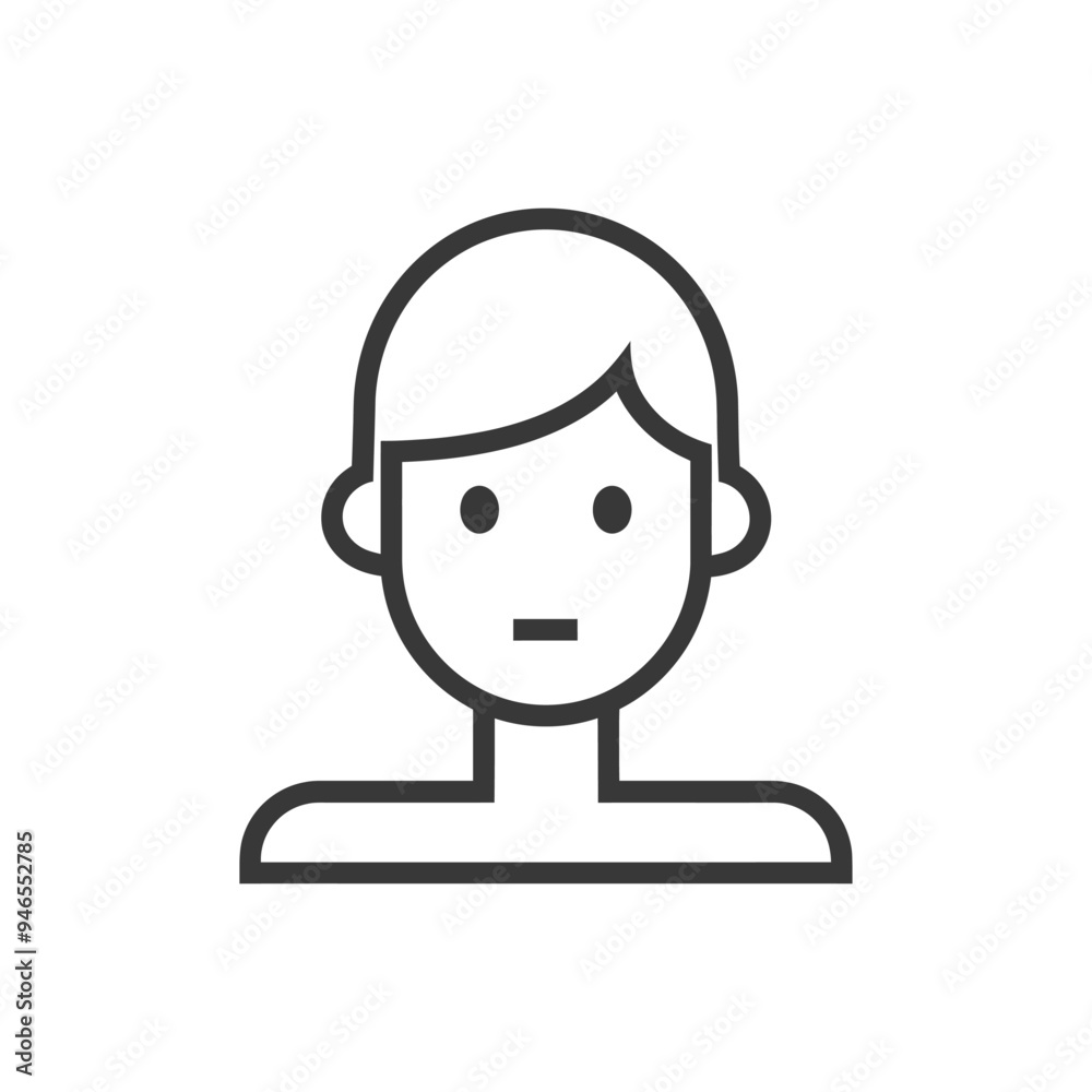 Line art illustration of a persons head and shoulders Line art illustration of a persons head and shoulders
