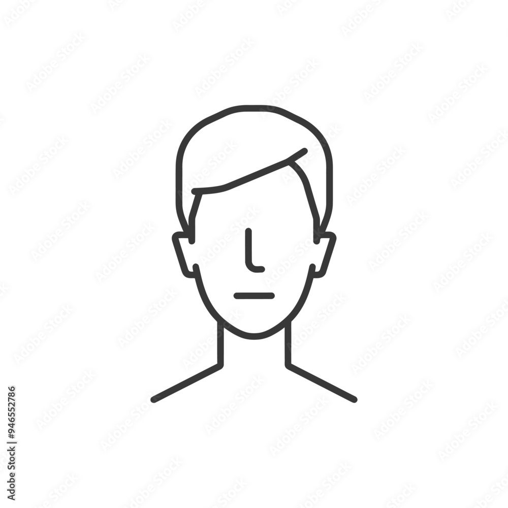 Line art illustration of a persons head and shoulders Line art illustration of a persons head and shoulders