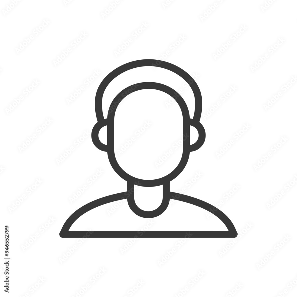 Line art illustration of a persons head and shoulders Line art illustration of a persons head and shoulders