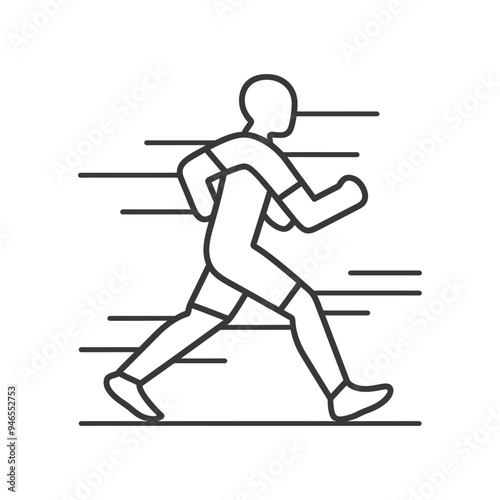 Line art illustration of a person running fast