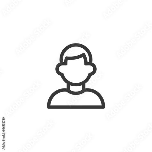 Line art illustration of a persons head and shoulders
