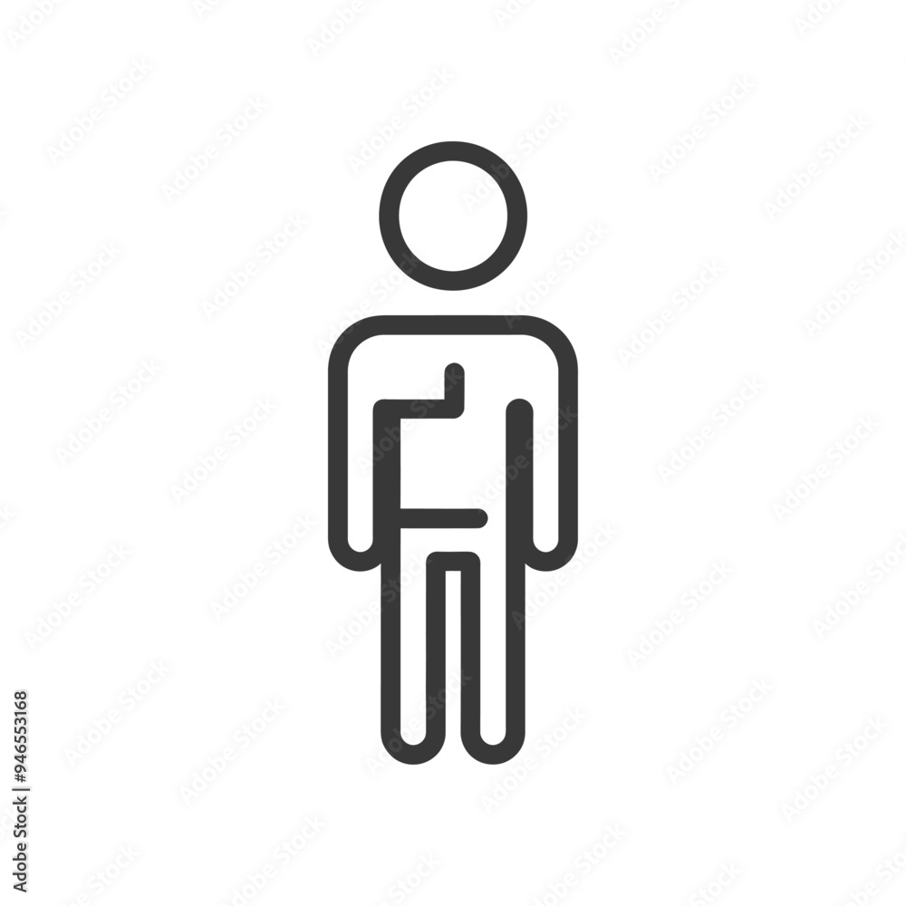 Line art illustration of a person standing with arms folded Line art illustration of a person standing with arms folded