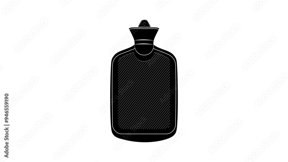 Hot Water Bottle, black isolated silhouette Hot Water Bottle, black isolated silhouette
