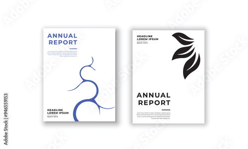 Annual report cover page design templates 