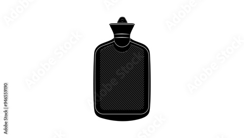 Hot Water Bottle, black isolated silhouette