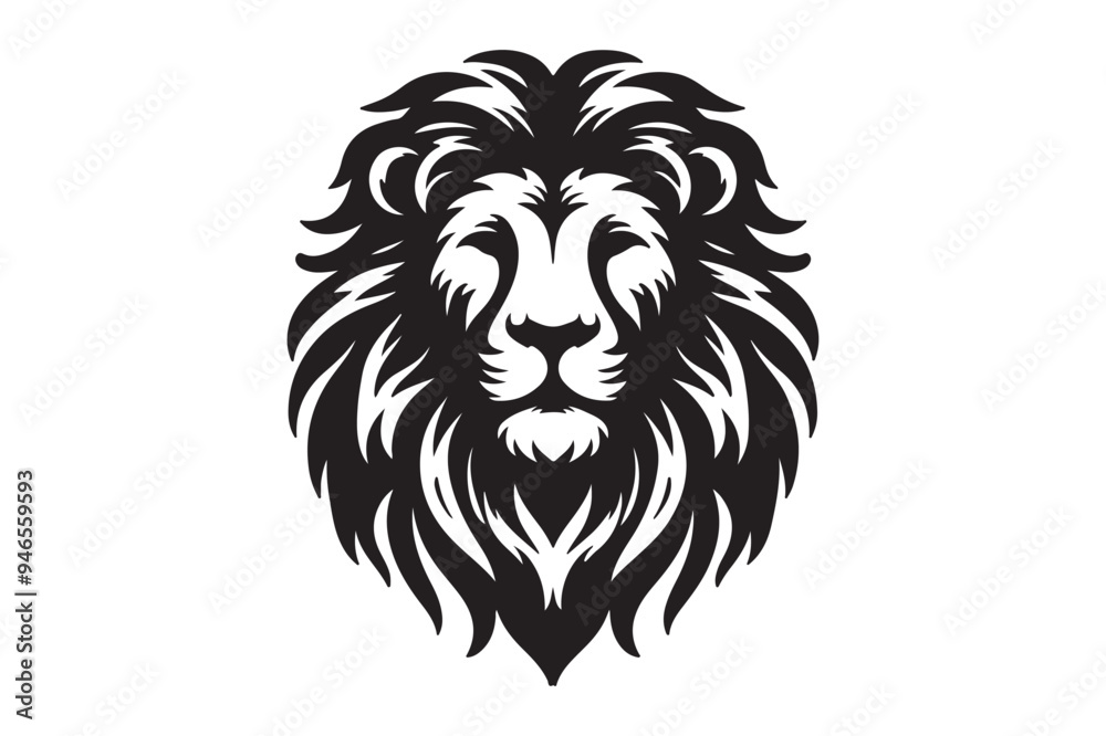 Obraz premium lion head silhouette vector illustration