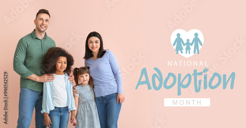 Happy couple with little ad...