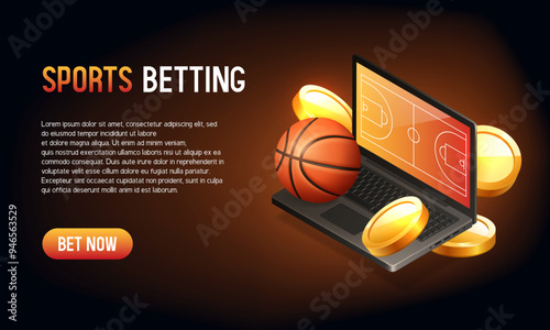 Sports betting banner. Banner for a website. Vector illustration.